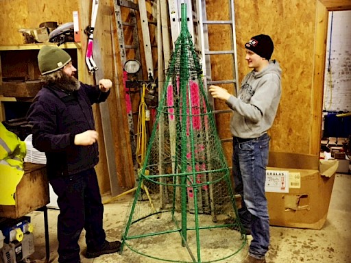 Andrew and James decorating the tree